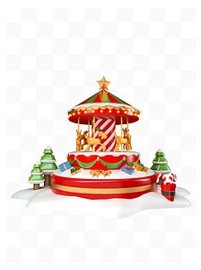 3d model cartoon Christmas rotating