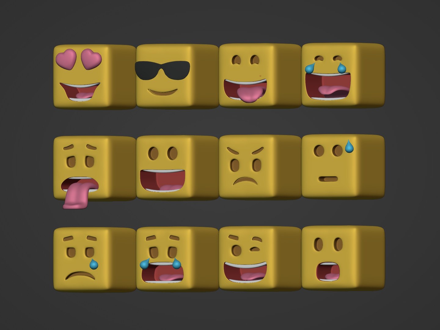 Smileys Pack 3D Model - TurboSquid 1849470