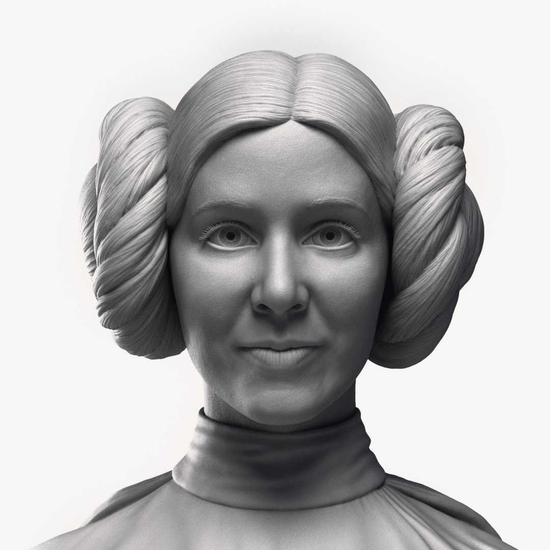 3D Carrie Fisher as Princess Leia Organa Bust model - TurboSquid 2082820