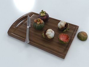 3D mangosteen 3 - realistic