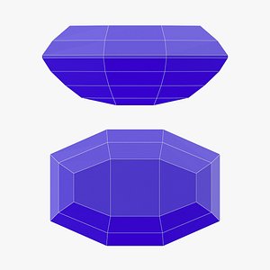3D Long Octagon Gemstone - Printable model