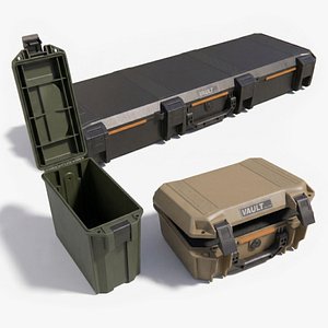 Pelican Vault Cases - V800 Double Rifle V250 Ammo V200 Pistol &ndash; 3 Colors with Foam 3D model