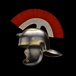 3D roman legionnaire helmet low-poly model