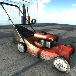 lawn mower low poly