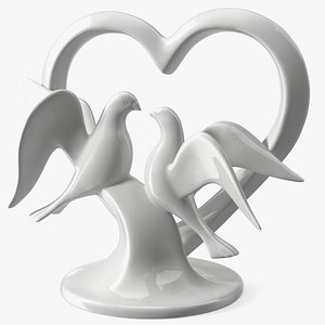 Porcelain Doves Love Sculpture