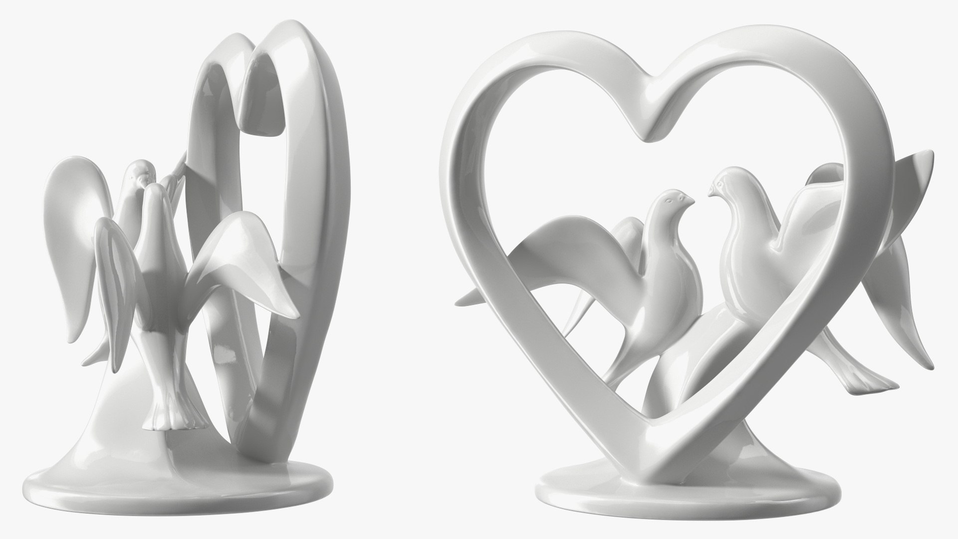Porcelain Doves Love Sculpture 3D Model TurboSquid 2325225