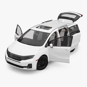 3D Spacious Family Car 2025 White Rigged model
