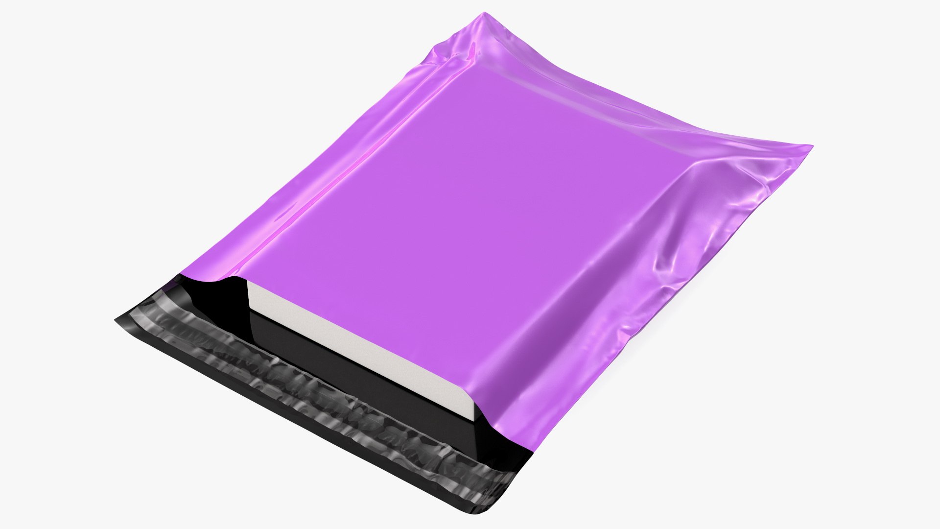 Poly Mailer Plastic Bag Pink Open 3D model preview