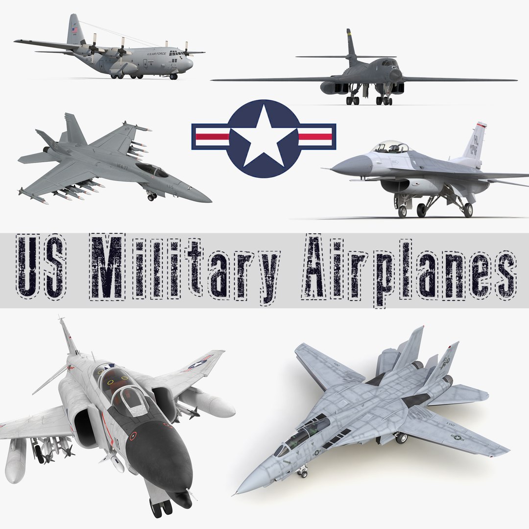 US Military Airplanes Collection1 3D model preview