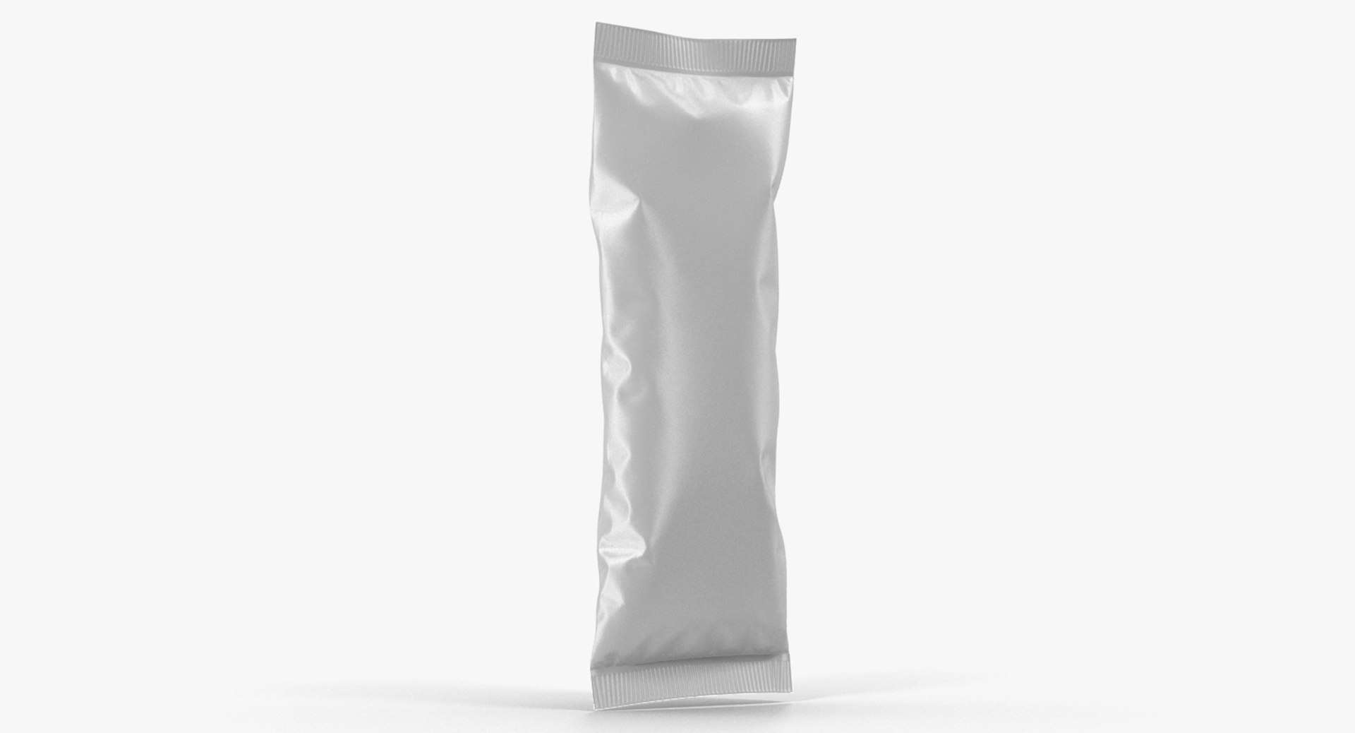 Small White Blank Plastic foil Food Package 3D model preview