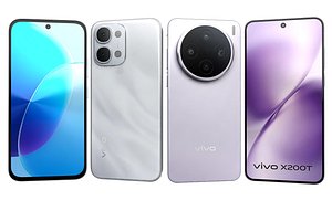 3D Vivo Y500i White And Vivo X200T Seaside Lilac model