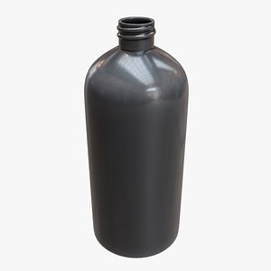 Black Round Top Cosmetic Bottle 3D model