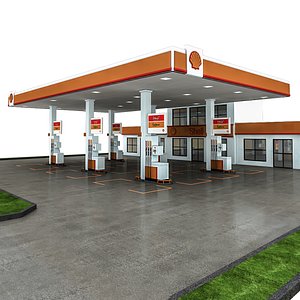 gas station 3D model