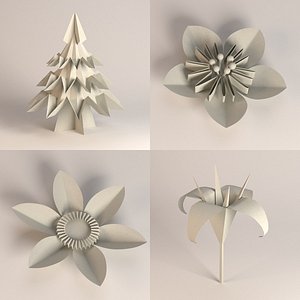 3d model paper plants