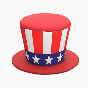 Patriotic American Top Hat 3D model