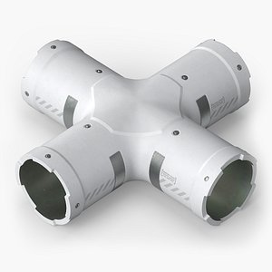 Cross-Shaped Pipe Connector White