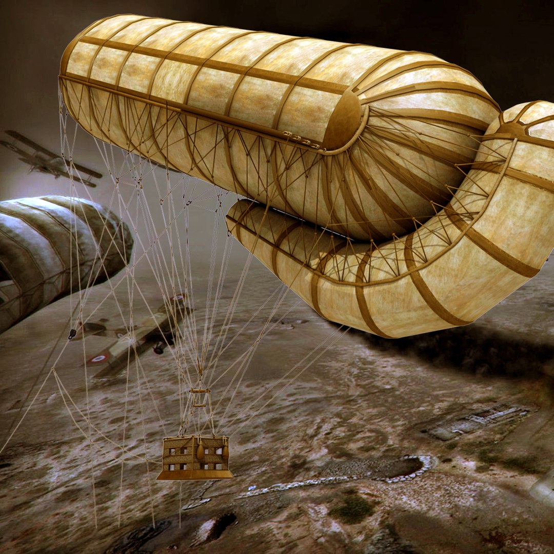 Military German Observation Balloon 3d Model