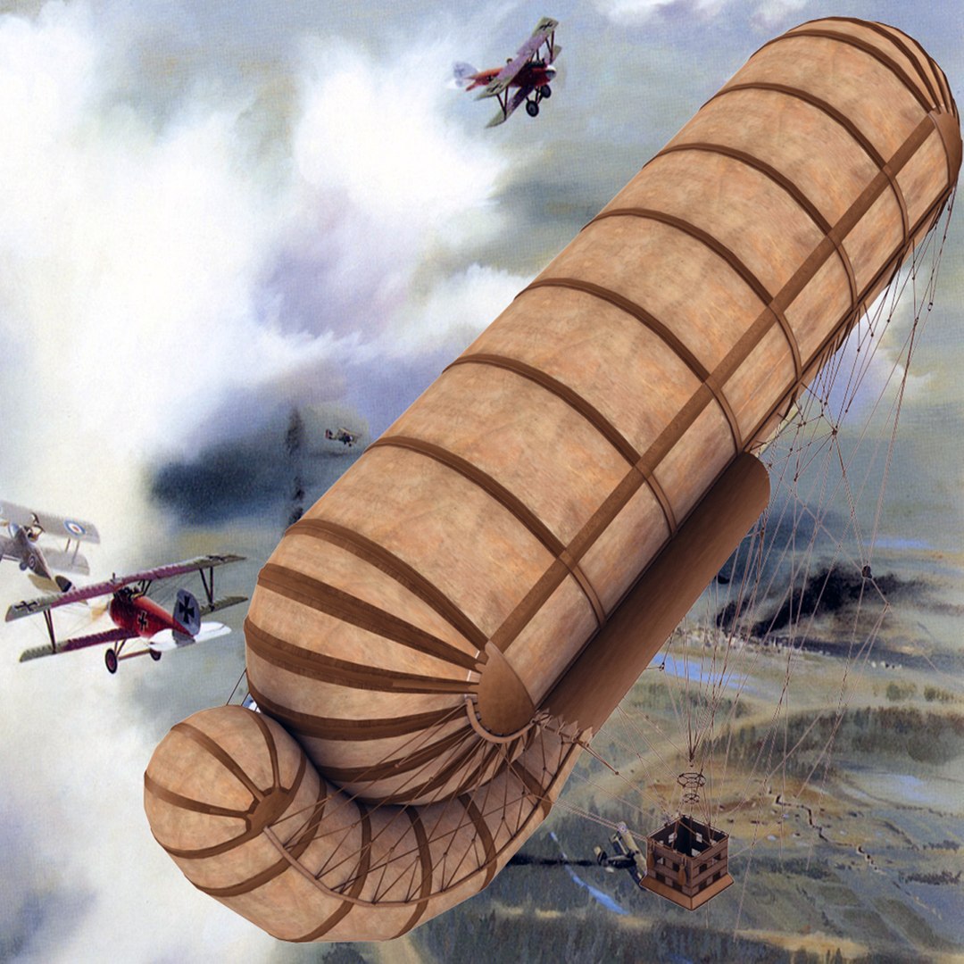 Military German Observation Balloon 3d Model