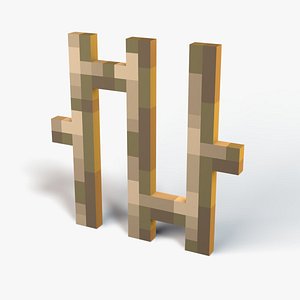 3D Minecraft Iron Bars Rig model