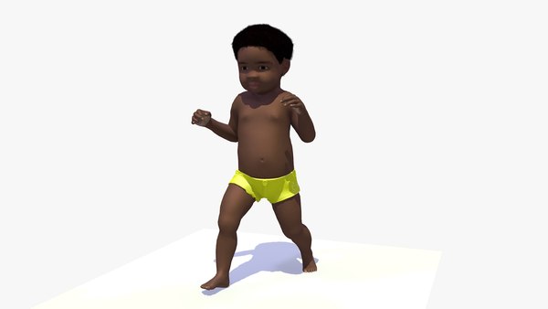 modelo 3d ANDANDO ANIMADO BEBE AFRO AÑO TIPO TurboSquid 1881216