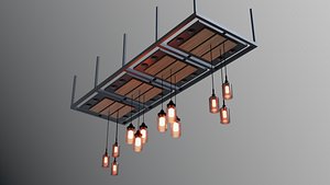 Modern Glass Bottle Chandelier for Coffee Shop