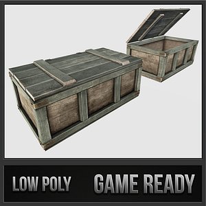 wooden loot crate 01 3d model