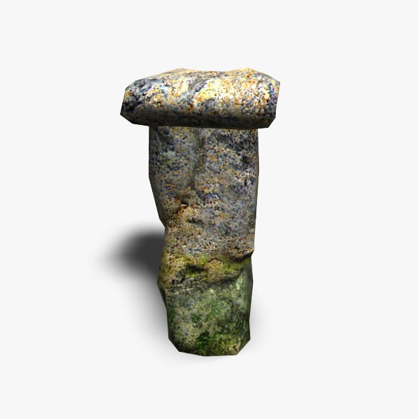 3d model of low-poly stone pillar