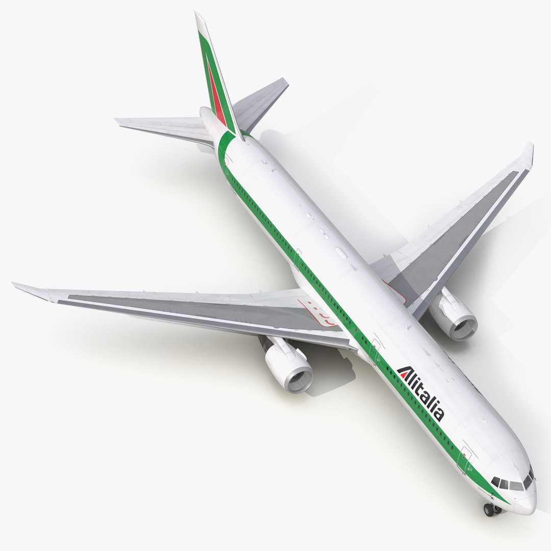 Boeing 767-400ER Alitalia 3D Model 3D model preview