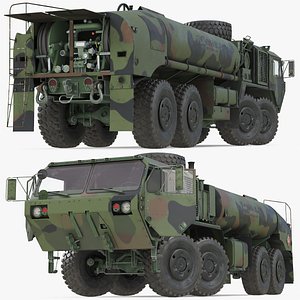 Military Fuel Tanker Truck Camouflage Rigged