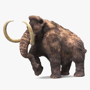 Mammoth Adult Walking Pose Fur 3D model