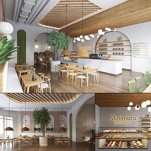 3D Boho Modern Cafe Interior