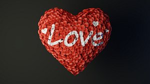 Heart made of wires covered with flowers