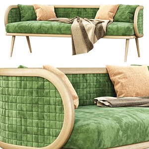 Victoria velour three-seater restaurant sofa DC18