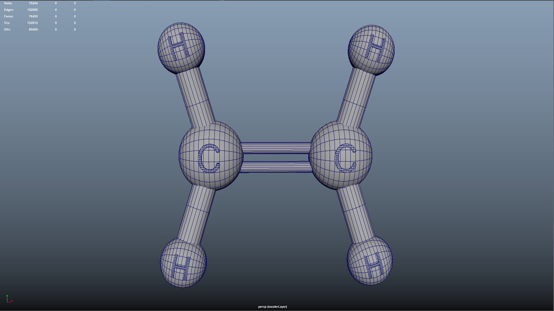 3D Ethylene C2H4 Structure Model - TurboSquid 2220126