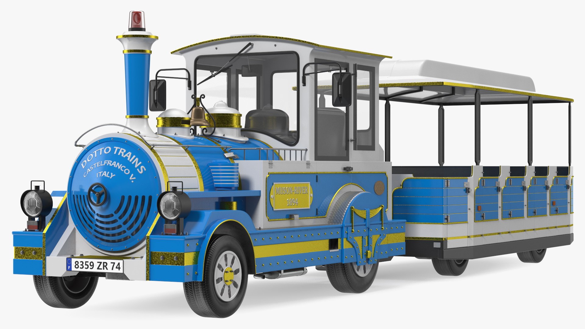 Tren Treni Dotto Tourist Train Dotto Muson River 3D Model