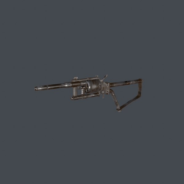 3d post-apocalyptic revolver model