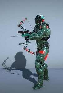 Sci-Fi Cyborg Soldier with bow