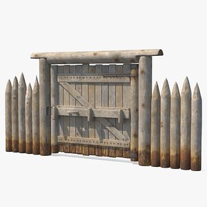 3D Medieval Gate with Stockade model