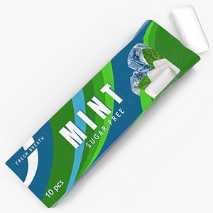 Chewing Gum Pack Open with Pad 3D model
