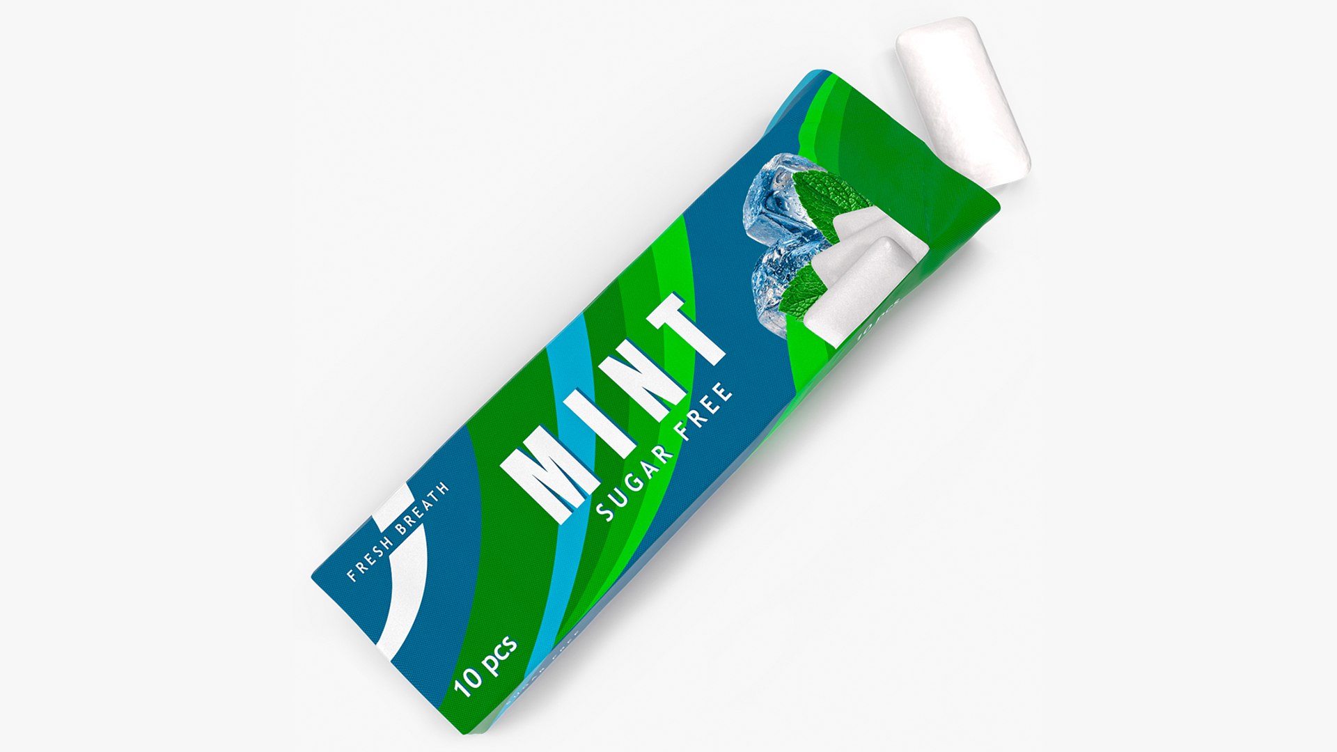 Chewing Gum Pack Open with Pad(1) 3D model preview
