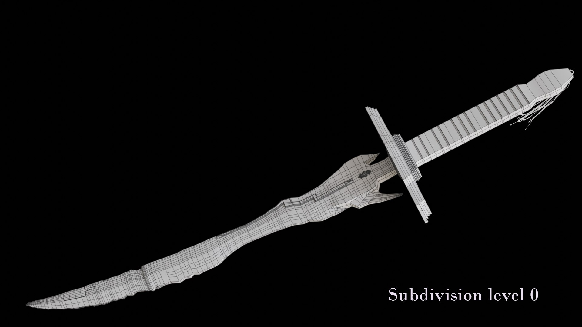 3D Model Game Ready Crystal Katana TurboSquid 2008889