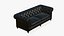 Chesterfield Sofa With Velvet Bench 3D model