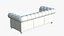 Chesterfield Sofa With Velvet Bench 3D model
