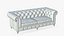 Chesterfield Sofa With Velvet Bench 3D model