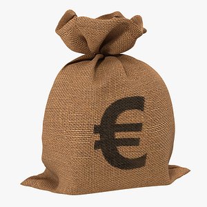 3d money bag 2 euro