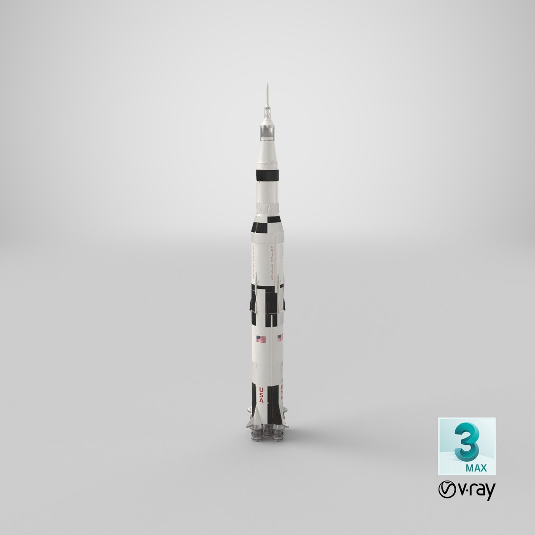 saturn v rocket 3d model