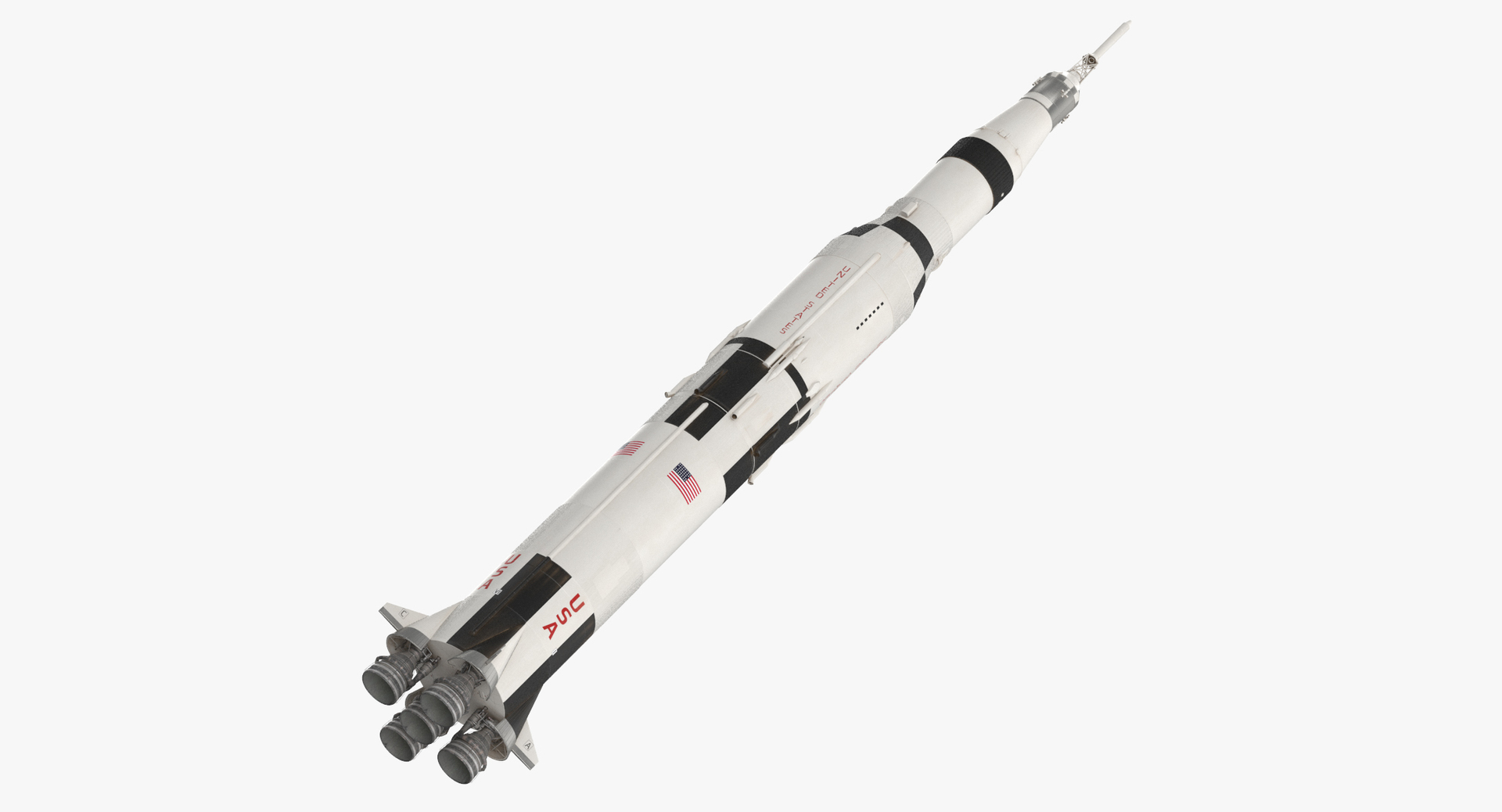 saturn v rocket 3d model