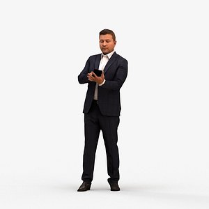 00573Omar007 - Adult Middle Eastern man standing in office with smartphone autumn attire model