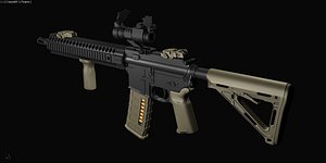 Custom M4 Carbine High poly