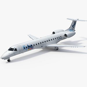 3D Embraer ERJ145 Regional Jet Flybe